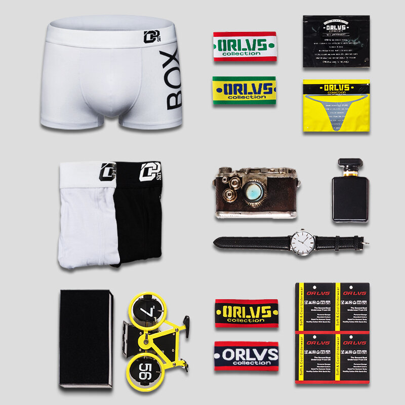 ORLVS-남성용 섹시한 속옷, 소프트 롱 복서 쇼츠, 코튼 소프트 언더팬츠, 남성 팬티, 3D 파우치 쇼츠, 속옷 팬츠, 쇼트