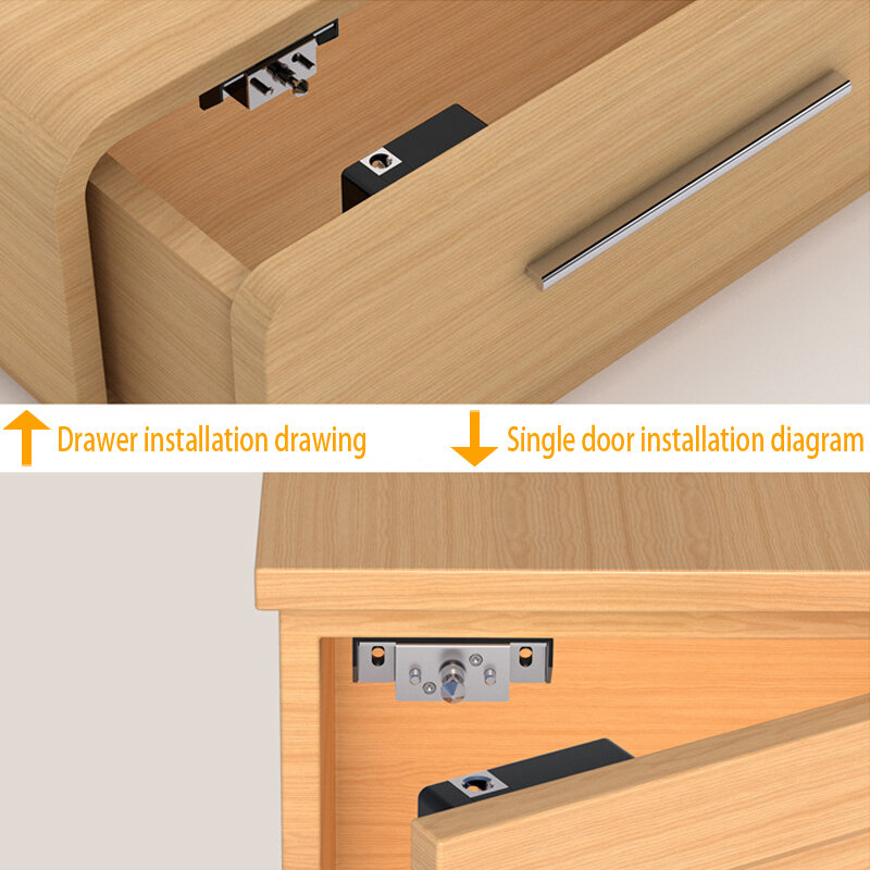 Cerradura inteligente RFID para puerta única y doble, Cierre Invisible con tarjeta IC de 13,56 MHZ para gabinete y cajón, sin agujero