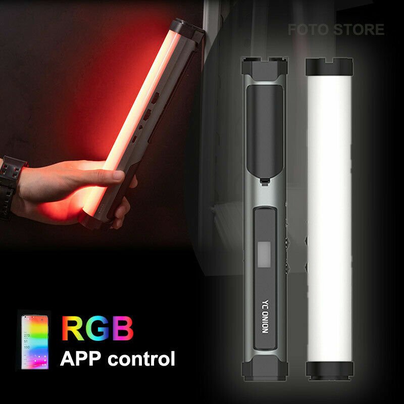 YC Onion Energy Tube Video LED Stick Handheld Light App Control Photography Studio Adjustable Color Temperature 3200-6200K