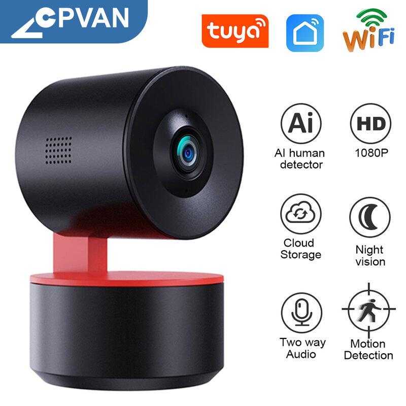 CPVAN 2MP TUYA IP 카메라 스마트 홈 CCTV 보안 비디오 감시 2 채널 오디오 지원 Alexa Google 홈 보안 캠
