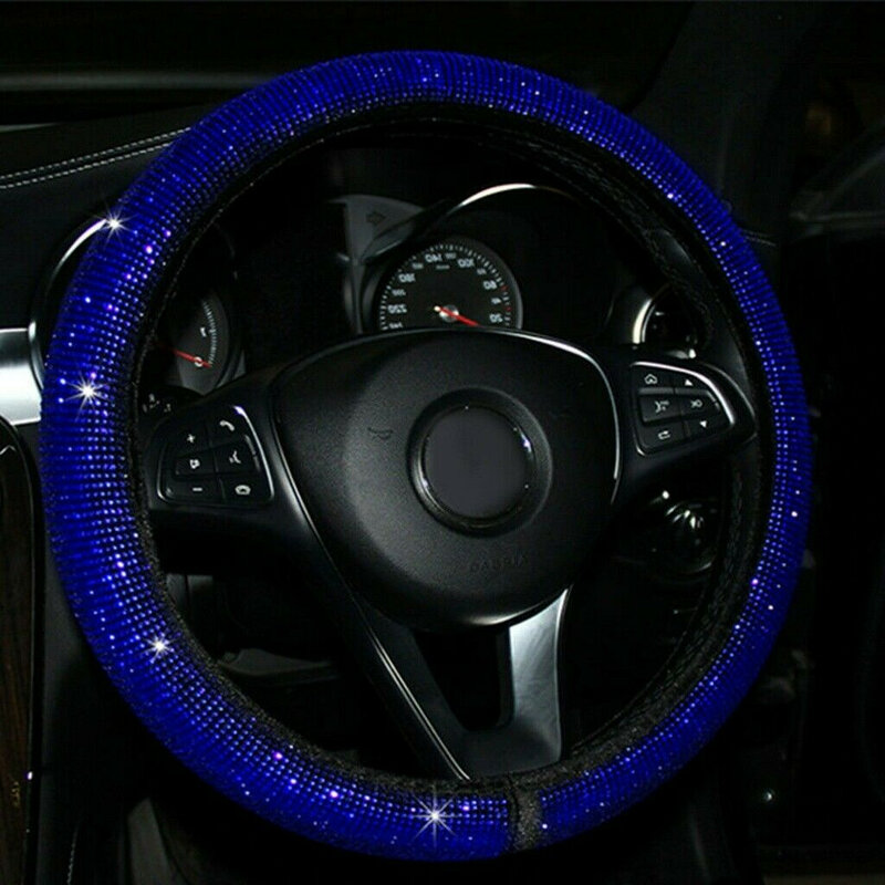 14.5-15\\\&quot; Steering Wheel Car 1 X Accessories Black Plush Bling Crystal