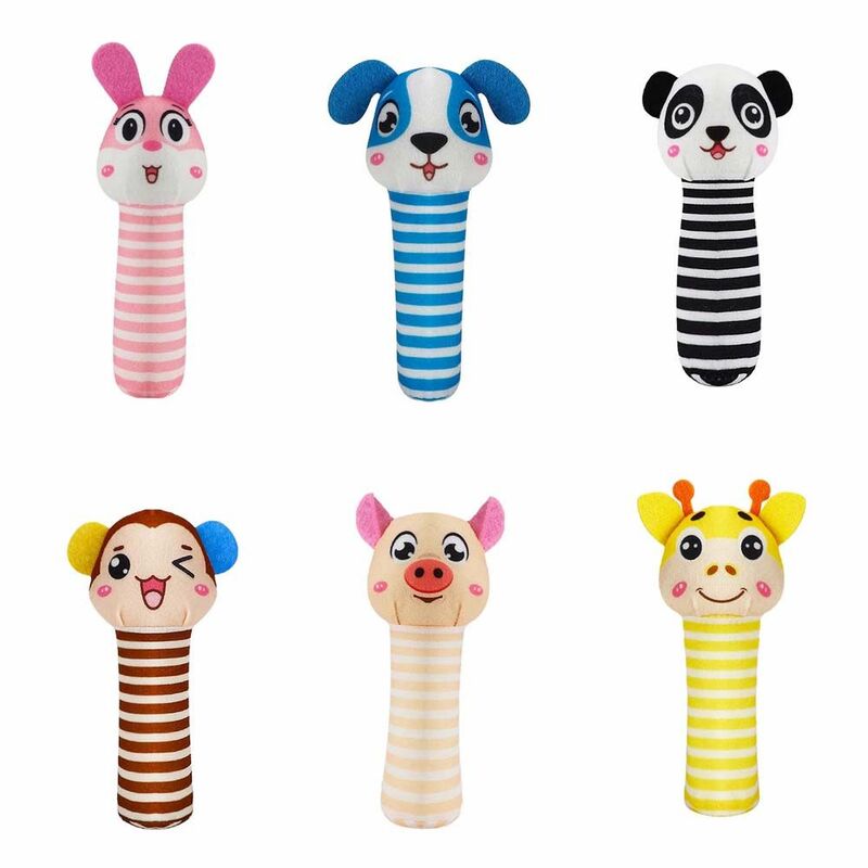 0-12M New Soft peluche giocattolo per bambini campane a mano per animali Baby Teethe Rattle giocattoli regalo neonato di alta qualità stile animale campana a mano sonaglio