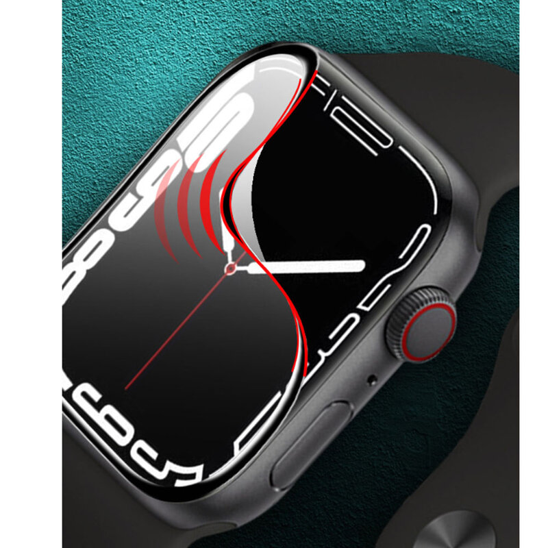 หน้าจอป้องกันฟิล์มสำหรับ Apple Watch Series 7 45มม.41มม.SmartWatch Clear 3D โปร่งใสป้องกันฟิล์ม thin Full Cover
