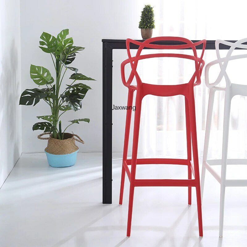 Nordic cadeiras de bar criativo banquetas de barra de alta-perna banqueta cadeiras de lazer ao ar livre moderno e minimalista casa cadeira de plástico combinação