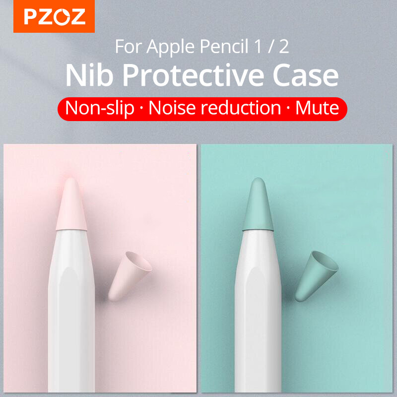 Pzoz 8 pçs capa protetora para apple lápis 1 2st caneta ponto stylus penpoint capa de silicone caso protetor para apple pencil2 caso