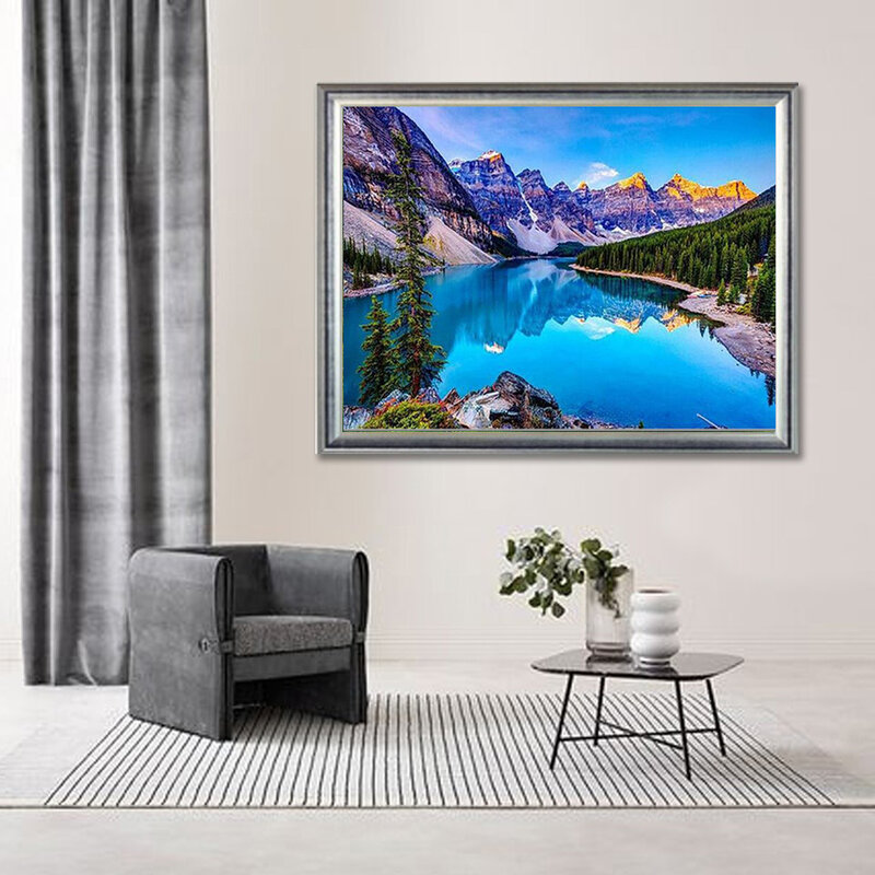 EverShine-لوحة ماسية للمناظر الطبيعية الجبلية ، تطريز بأحجار الراين ، فسيفساء ، فن تزيين المنزل