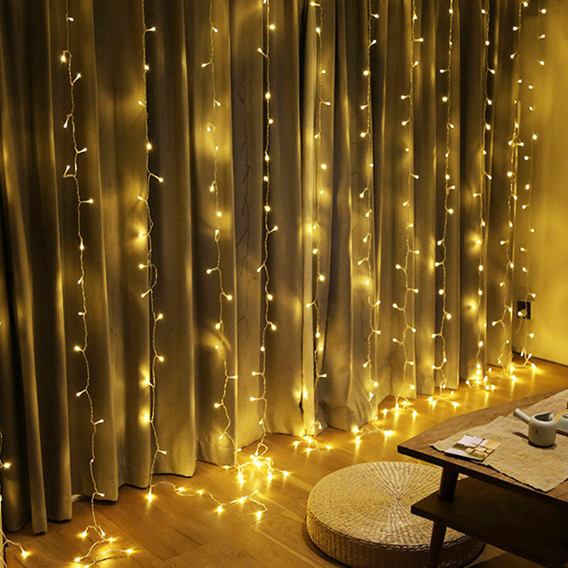 Guirnalda de luces LED de 3M para decoración navideña, lámpara de cortina, fiesta de boda, Año Nuevo, decoración interior del hogar