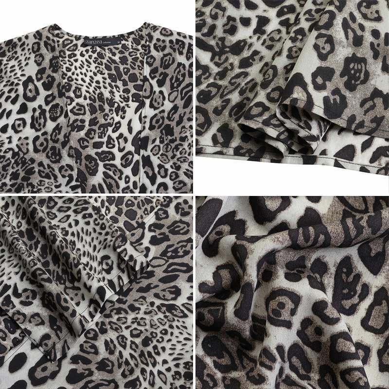 Zanzea blusas femininas estampadas de leopardo, casaco kimono boêmio, capa para mulheres, com estampa de onça aberta, praia, camisa para cobertura, s-2021