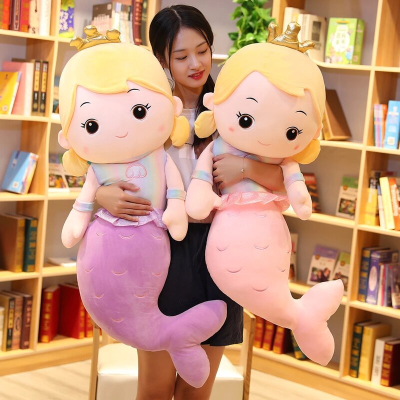 Multi Size Kawaii Mermaid Plush Toy Soft Animal Pillow Stuffed Toys Princess Dolls Children Boys and Girls Birthday Gifts Decor