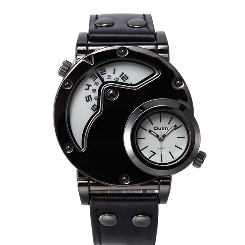 Nowe męskie zegarki duża tarcza zegarek mężczyźni wodoodporny zegarek kwarcowy skórzany pasek Casual zegarki sportowe dla mężczyzn Relogio Masculino