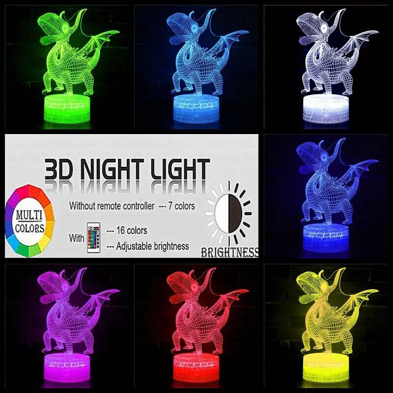 3D nacht licht für dinosaurier ente-billed drachen form design neon licht zimmer wand hause dekoration schlafzimmer USB LED nacht licht