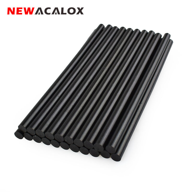 NEWACALOX 20pcs/lot 7mm 150mm Black Hot Melt Glue Sticks Gun Adhesive DIY Tools Alloy Accessories Repair