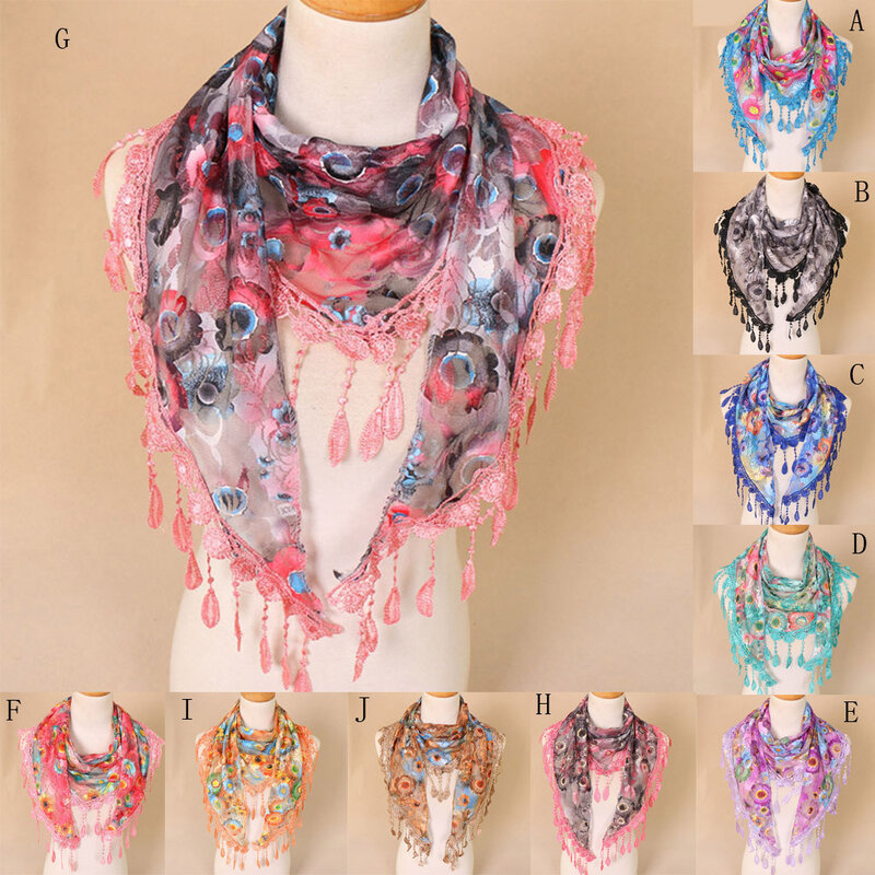 Весенне-осенний хлопковый кружевной шарф с бахромой и цветочным принтом Снуд шарф шарфы на шею Модный теплый ажурный шарф шаль шарфы