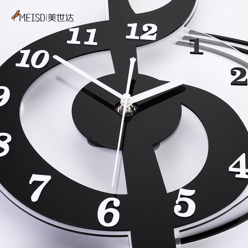 ヴィンテージウォールクロック装飾モダンなデザインの黒の芸術のリビングルームの豪華ステッカー3dアクリルミラーキッチンファッションサイレント時計