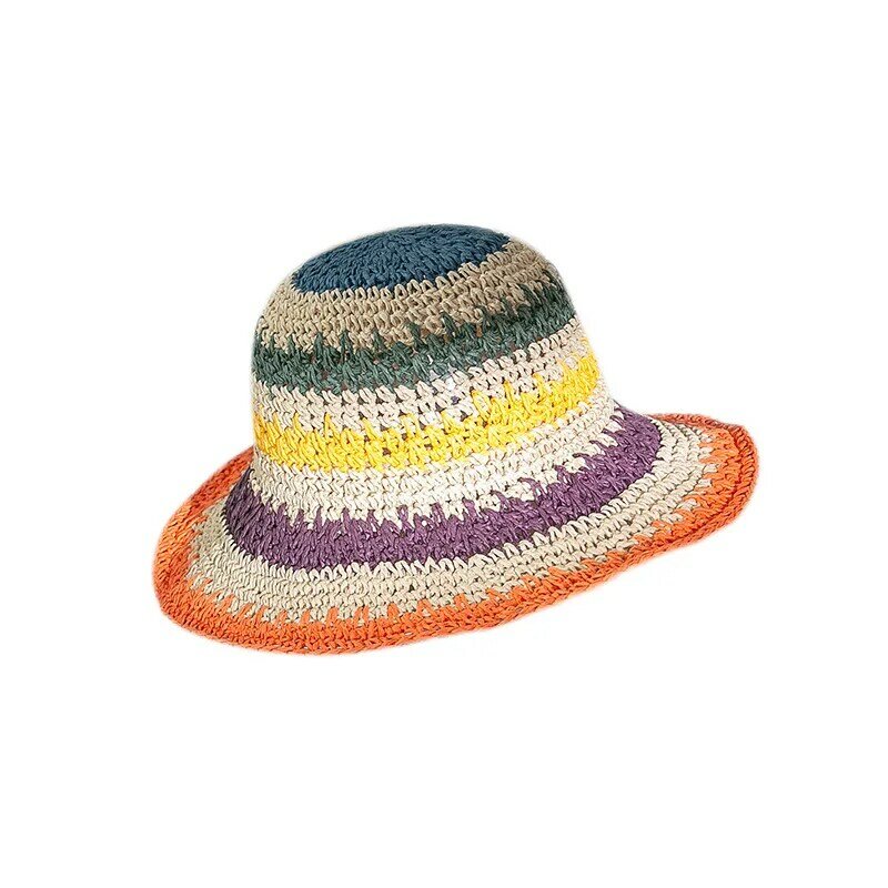 Sombrero De Verano Para Mujer Protección Solar Tejido Plegab 