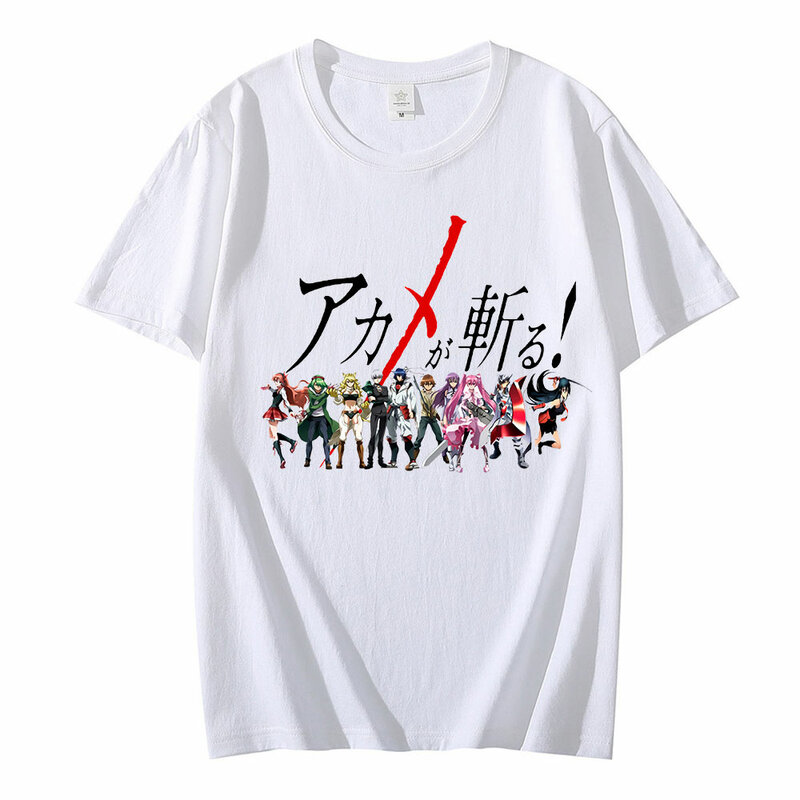 Camiseta de Anime de Akame Ga Kill tshirt para hombres y mujeres, camisa de manga corta de nuevo diseño de Hip Hop, Cosplay, camisetas con gráficos, camiseta negra de gran tamaño