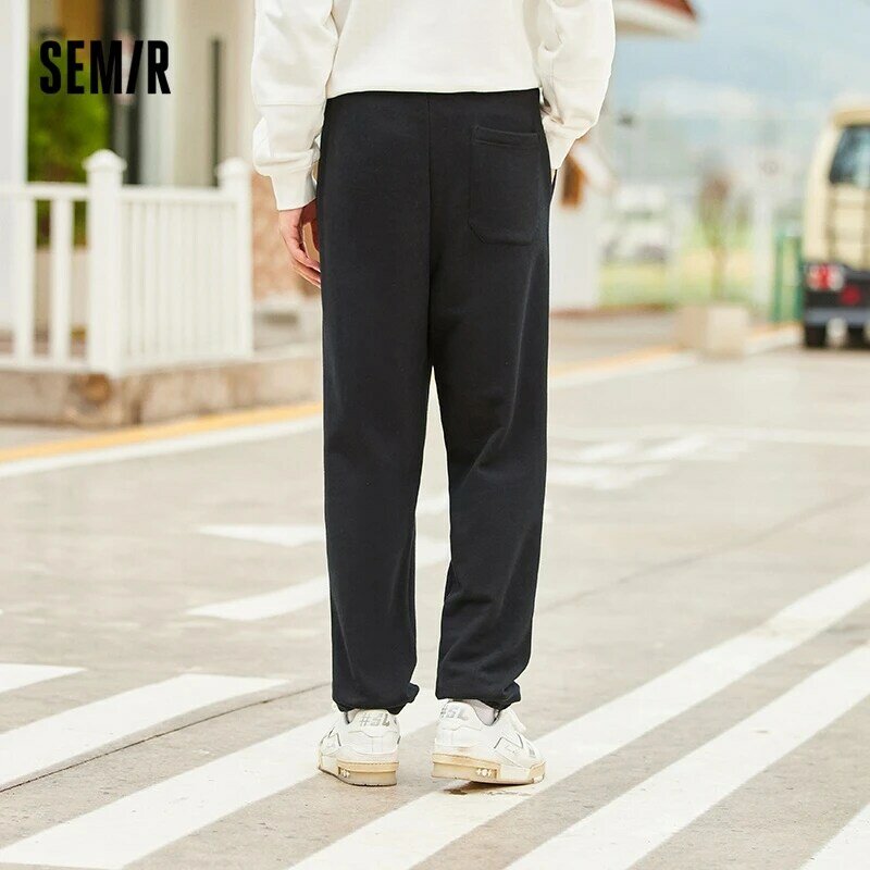 SEMIR Casual Pants Men Fleece Girdled Knit Trousers Boys Handsome And Energetic Korean Version New Winter Pants
