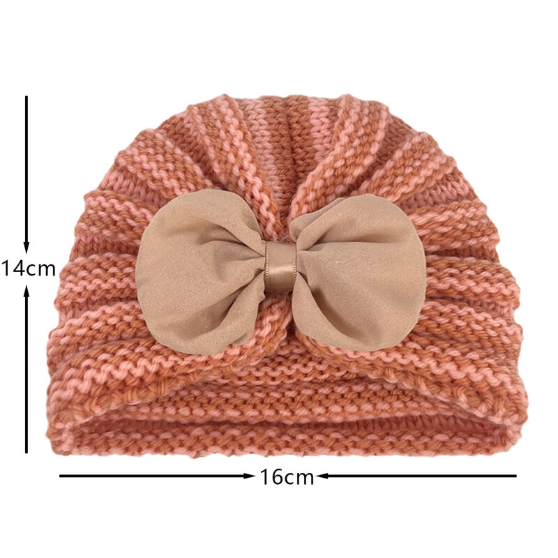2021 الشتاء الخريف الطفل قبعة عمامة لطيف القوس محبوك طفلة القبعات قبعة الوليد صوف ناعم بلون الرضع الاطفال أغطية الرأس