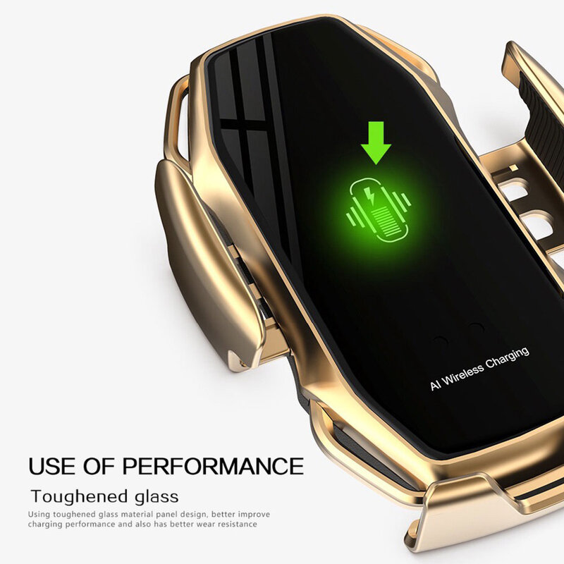 Nirkabel Mobil Charger Gunung Auto Clamping 10W Pengisian Cepat untuk iPhone 11 XR X 8 Inframerah Induksi Sensor Mobil ponsel Pemegang Berdiri