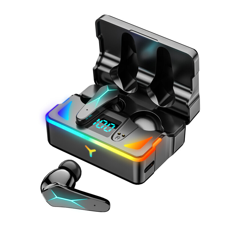 Tws fone de ouvido sem fio X-7 é um bluetooth 5.1 fone de ouvido estéreo do jogo, redução de ruído do microfone duplo, ipx7 impermeável, toque esperto