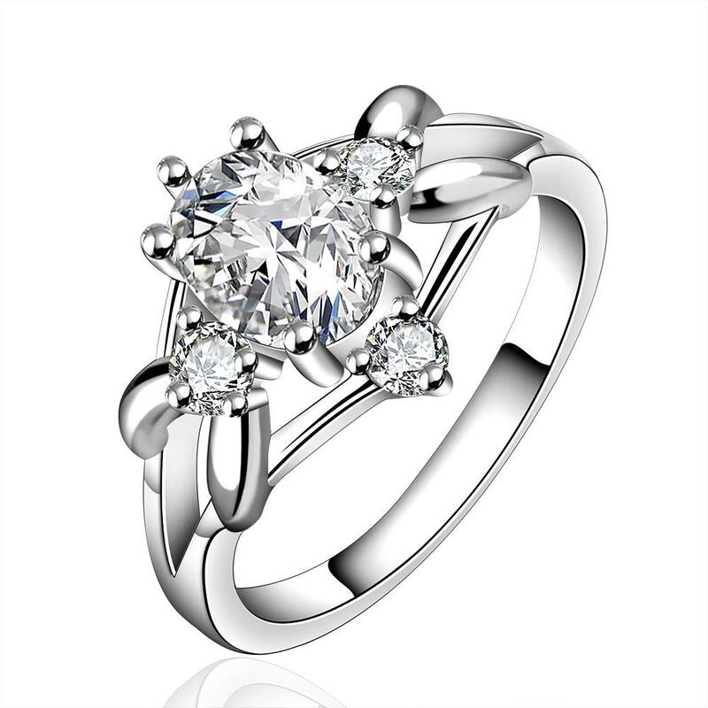 Anel feminino de zircônia, anel banhado a prata, joias para mulheres, anel de cabelo, presente, amor