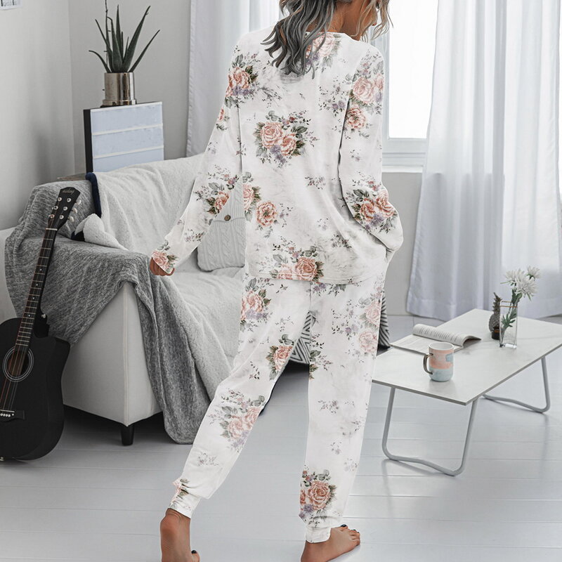 2020 autunno inverno Loungewear donna pigiama Set Tie-dye Home Wear Lounge Set Homewear donna manica lunga Lounge Wear Sleepwear