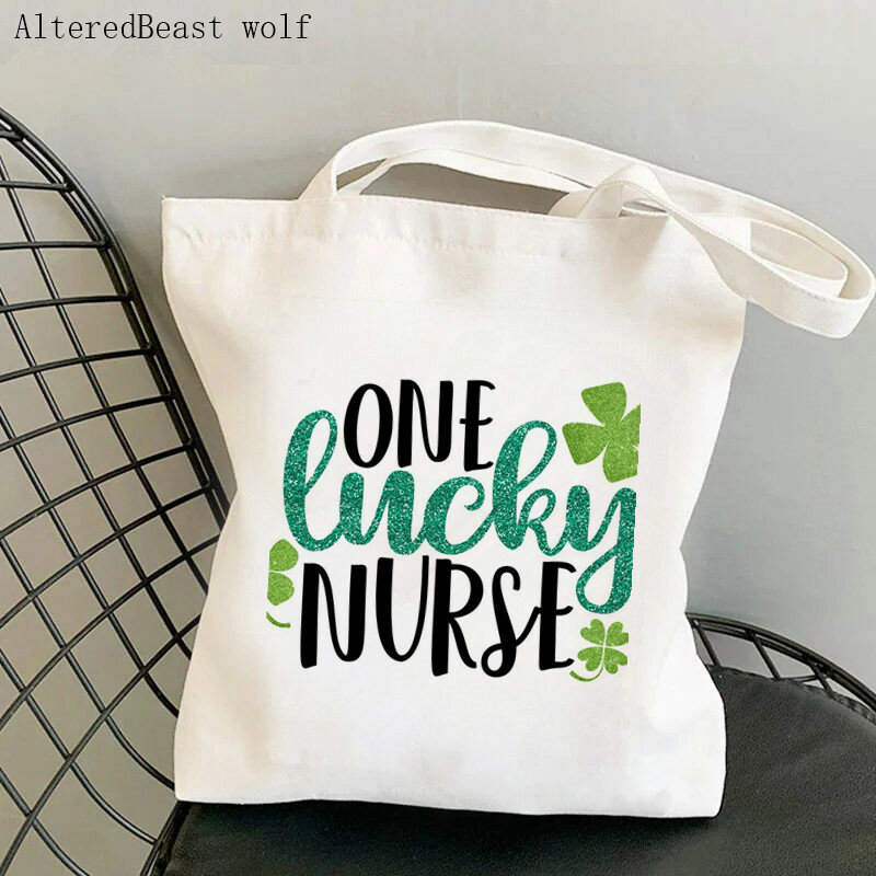 Women Shopper bag Nursing is a work of heart Kawaii Bag Harajuku Shopping Canvas Shopper Bag girl handbag Tote Shoulder Lady Bag