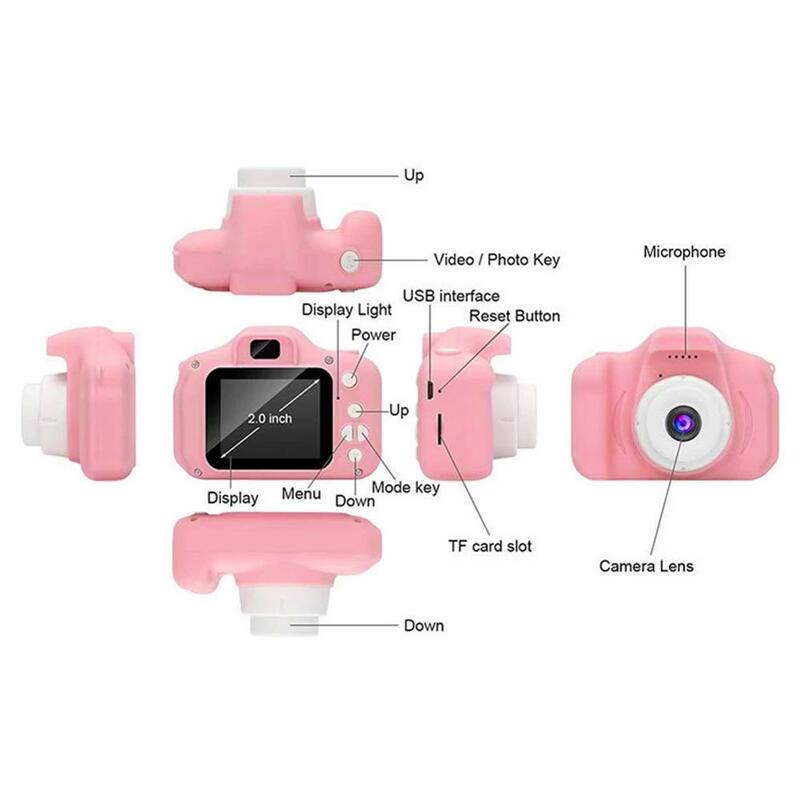 Mainan Kamera Digital Mini HD untuk Anak-anak Properti Fotografi Isi Ulang Layar 1080P 2 Inci Hadiah Ulang Tahun Anak Bayi Lucu Permainan Luar Ruangan