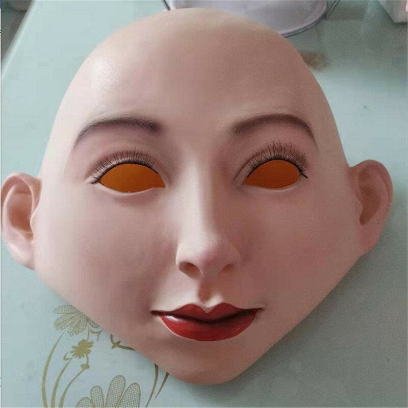 Realistic Face Mask Realistic Soft Latex Female Mask for Masquerade Halloween Cosplay Crossdresser Drag Queen Transgender
