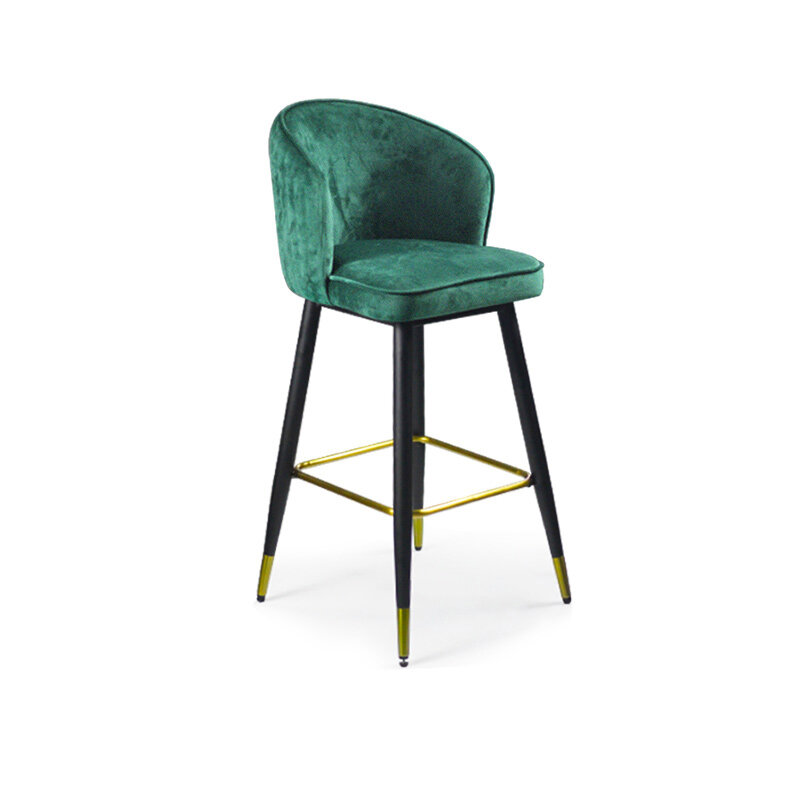 Kursi Bar Nordic Furnitur Flanel Kepribadian Santai Bangku Tinggi Modern Minimalis Kustom Mode Rumah Besi Seni Kursi Sandaran