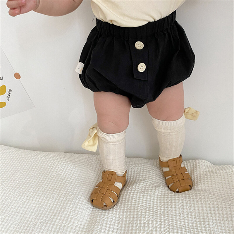 Summer New Baby Girls Clothes Cute Solid Color Thin Pumpkin Shorts Toddler Boy Cotton Loose Shorts Infant Bloomers