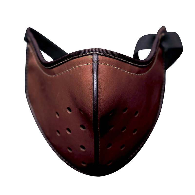Unisex mężczyźni kobiety punkowa skórzana maska motocykl Biker półmaska anti-kurz Sport maska twarz jazda Masque Маска Для Взрослых