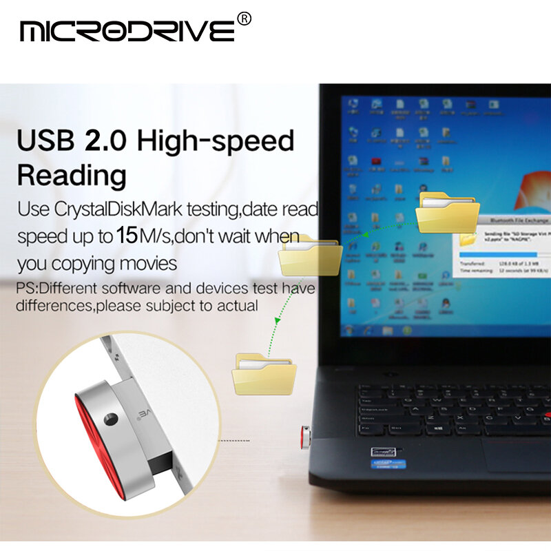 3 Màu Kim Loại Mini Pendrive 32GB 16GB 8GB USB 2.0 Flash Drive 128GB 64GB USB thẻ Nhớ Ổ Flash Ổ Đĩa U
