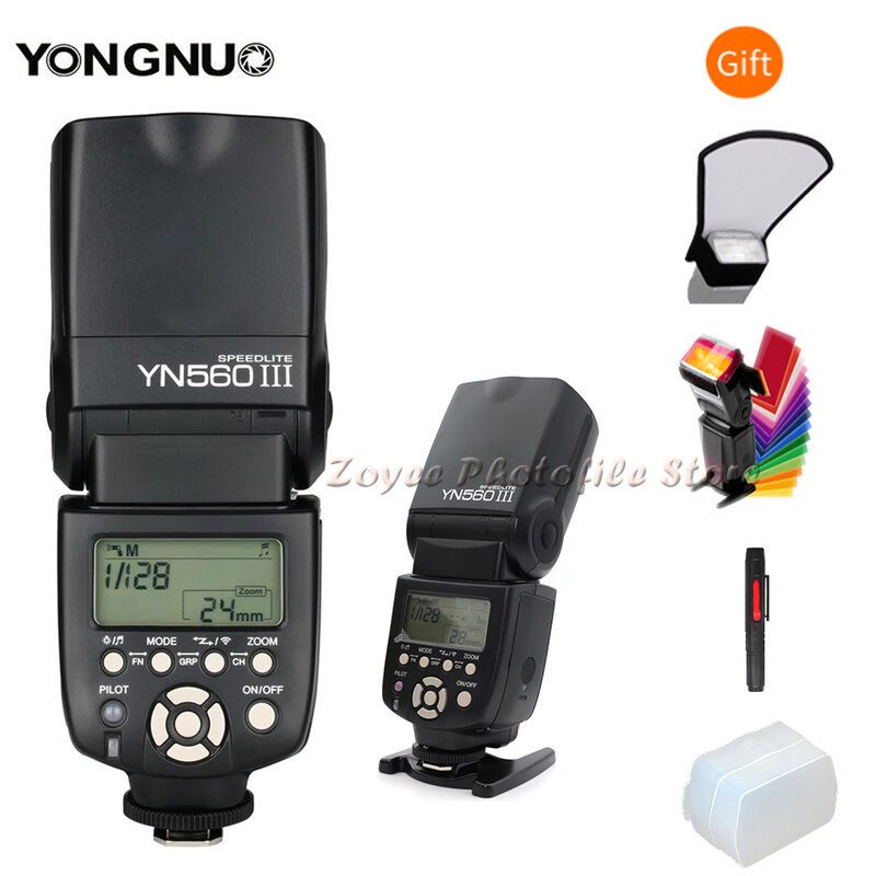 YONGNUO YN 560 III IV ไร้สายแฟลช SPEEDLITE สำหรับ Nikon Canon Olympus Pentax DSLR กล้องแฟลช SPEEDLITE เดิม W ของขวัญ