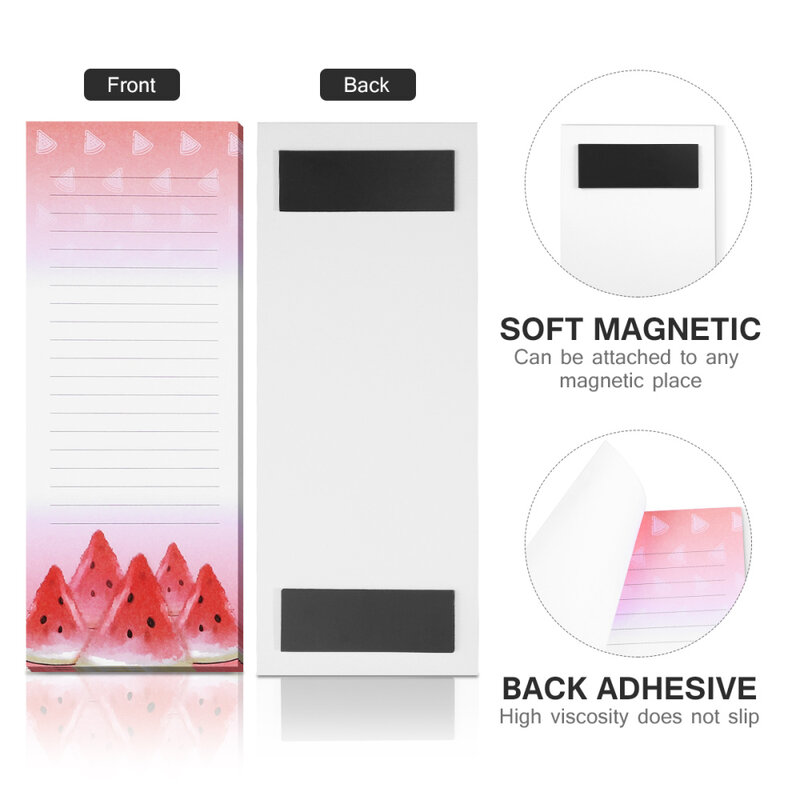 STOBOK 6PCS Magnetic Self-stick Notepads Refrigerator Reminders Memo Pad for Grocery Shooping