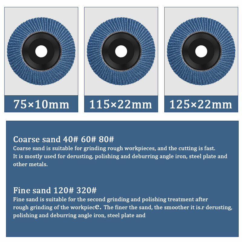 10個プロフェッショナルフラップディスク75 115 125ミリメートルサンディングディスク40-120グリット砥石アングルグラインダー研磨工具