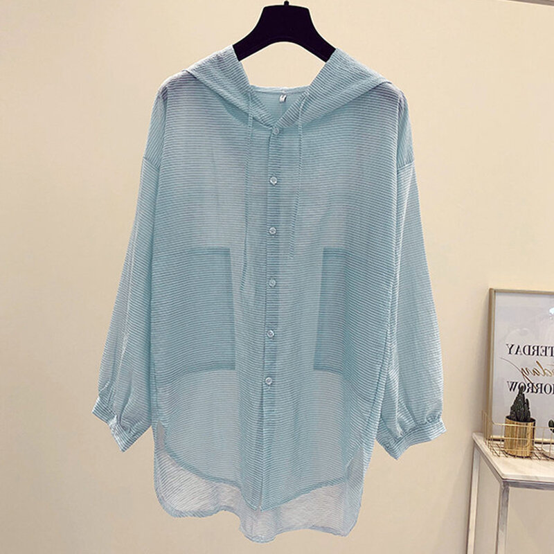 Women Thin Coat Casual Summer Sun Protection Clothes Female Long Cardigan Shirt Clothing Tops Blouse Covers Blusas W1 New