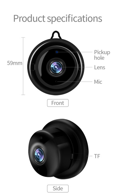 Mini caméra de sécurité domestique sans fil, Micro, avec capteur de mouvement, IR