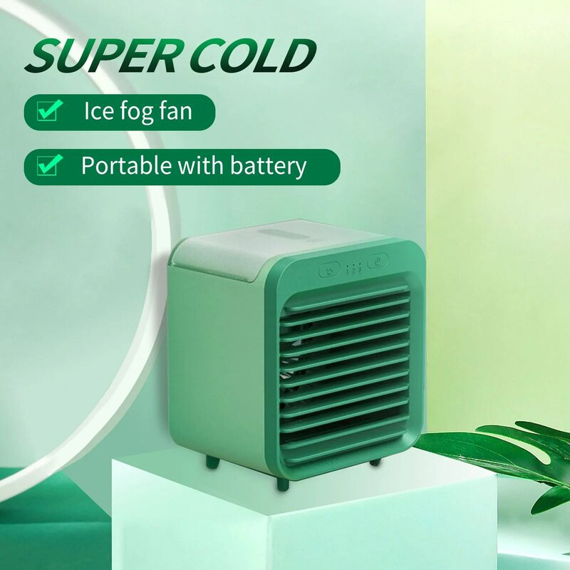 Usb Oplaadbare Mini Airconditioner Ventilator Desktop Luchtbevochtiger Luchtkoeler Fan Zomer Mobiele Thuis Airconditioning