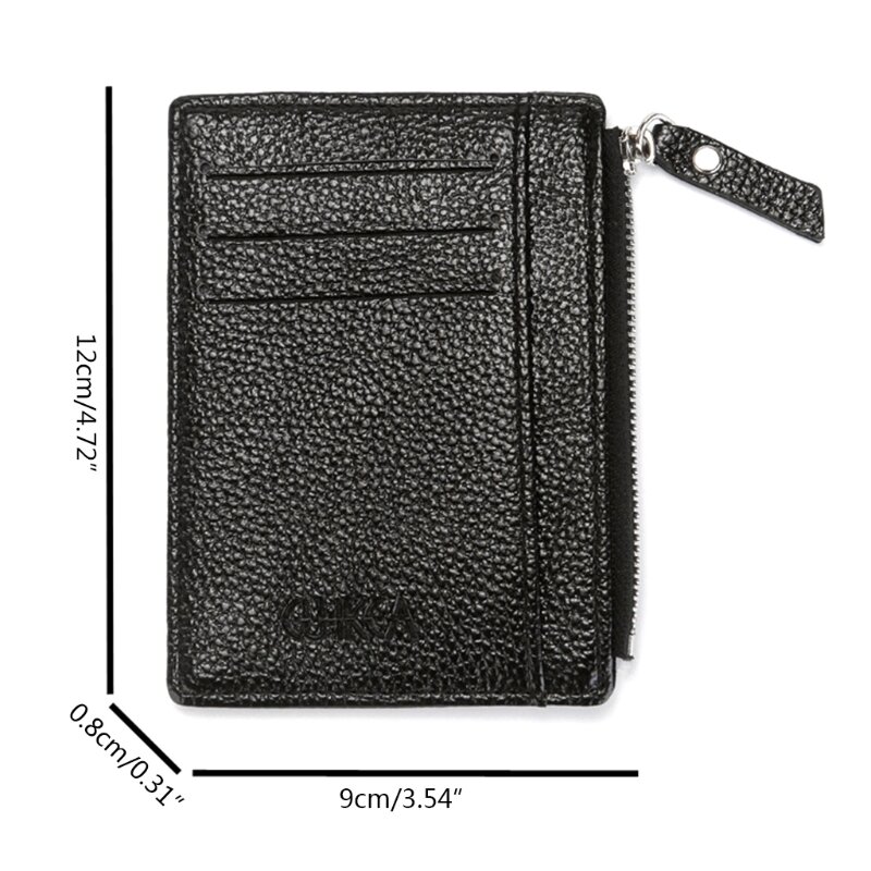 Moda Unisex piccolo portafoglio in pelle PU portamonete porta carte di credito porta carte di credito