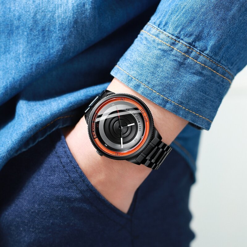 NIBOSI luksusowy męski zegarek kobiety wyjątkowo kreatywne fotograf styl Unisex wodoodporny zegarek kwarcowy Sport Relogio Masculino