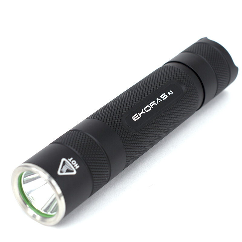 LED Flashlight Torches Black Portable Spotlight Outdoor Lighting Emergency Flashing Lights Two Kinds of Light Color Flashlights