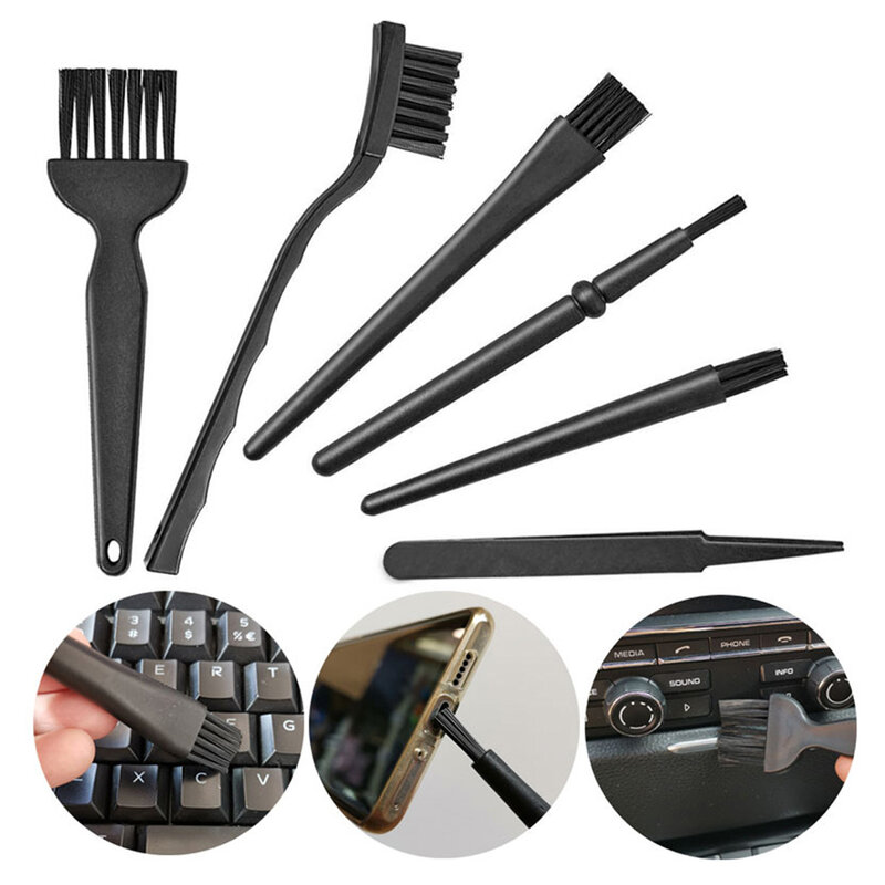 Professional Laptop Keyboard Cleaning Kit 6pcs Small Portable Anti Static Computer Phone Dust Brushes Cleaner Accessories