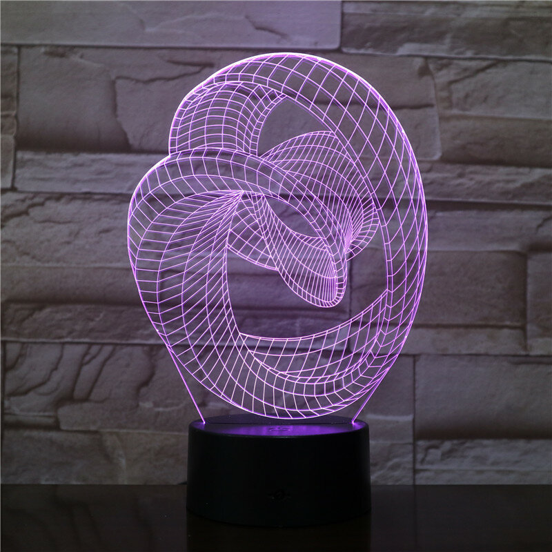Lâmpada 3d abstrata com led para economia de energia, criativa, 3d, usb, luminária de mesa, proteção acrílica para os olhos, lâmpadas de mesa 2576