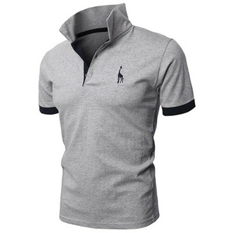 Men's embroidered solid color POLO shirt Men's explosive T-shirt Male Tops Clothing Men 2021 plus size