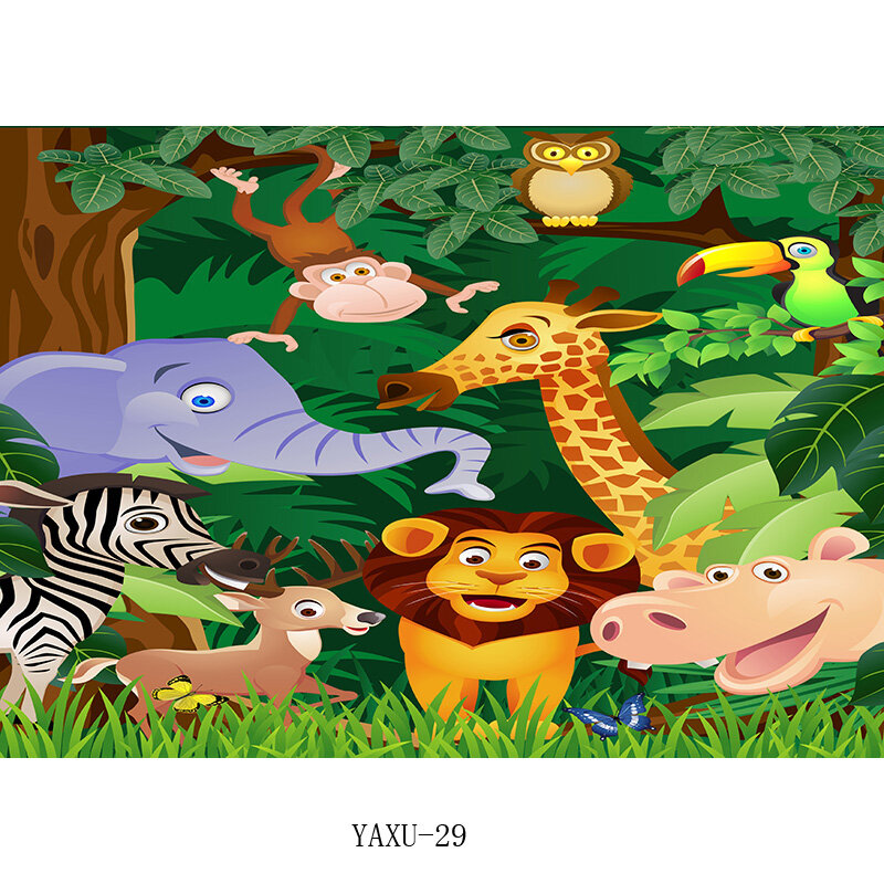SHENGYONGBAO-خلفية لأعياد الميلاد للأطفال والرضع ، رسومات حيوانات ، حديقة حيوانات ، استوديو صور ، 20108YAXU-01