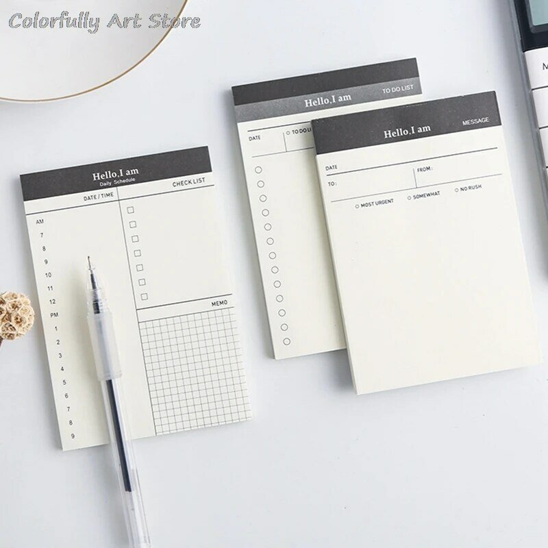 52pcs/book Daily Planning Schedule Memo Pad To-dos Notepad  Message Office Desks Goal Habit Plan Student Supplies