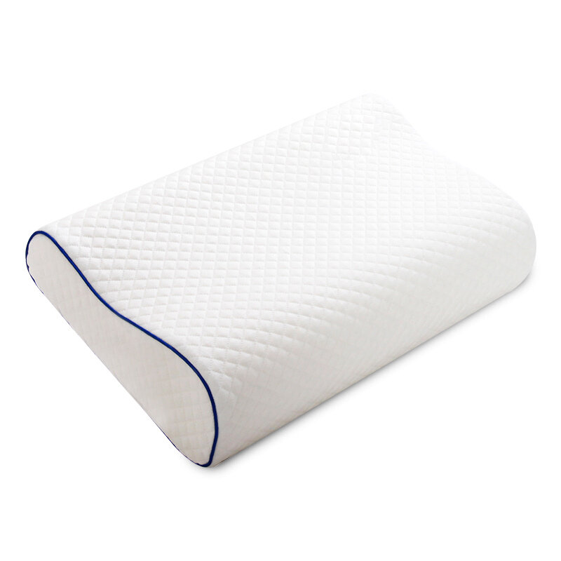 Oreiller orthopédique de lit en mousse à mémoire de forme, pour les douleurs de la nuque, taie d'oreiller brodée, 60x30cm