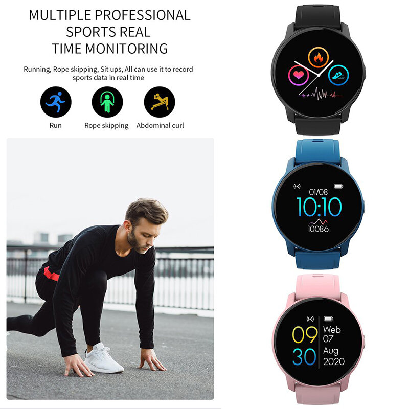 Inteligentny zegarek nocny Monitor pracy serca wodoodporny Fitness krokomierz kompatybilny z Bluetooth ekran dotykowy Smartwatch dla IOS Android