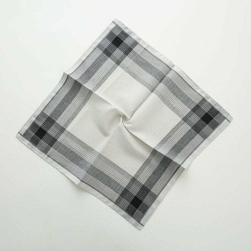 Men's Fashion Business Pure Cotton Jacquard Plaid Handkerchief Out Camping Picnic Eating Clean Portable Pocket Towel Harajuku